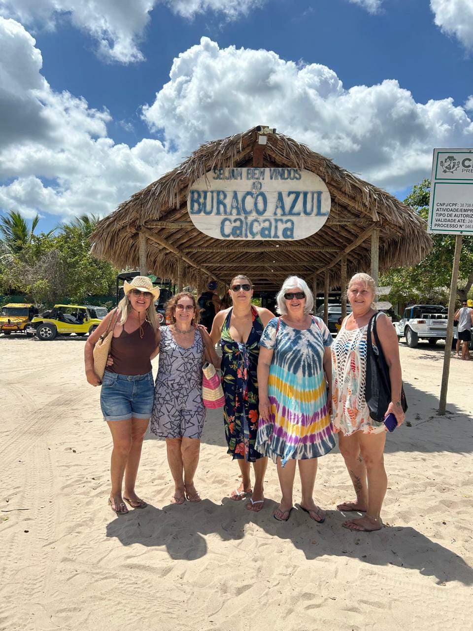 Turistas felizes no Buraco Azul Caiçara